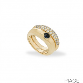 Piaget Yellow Gold Sapphire & Diamond Double Ring
